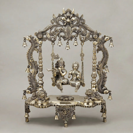 Brass Radha & Krishna Jhula (Height 26.5 Inch)