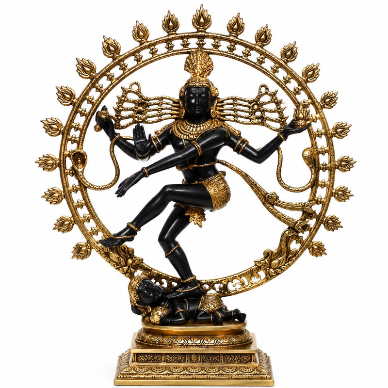 Brass Black Nataraja Statue | Traditional Shiva Dance Sculpture (Height: 32.5 Inches)