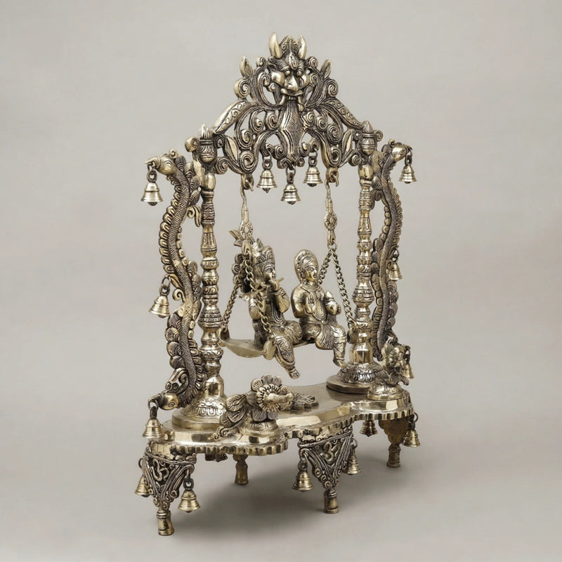 Brass Radha & Krishna Jhula (Height 26.5 Inch)