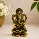 Brass Sitting Ganesha Idol – Antique Finish Handcrafted Statue for Home Temple, Pooja Room & Décor (Height: 1.3 Inches)