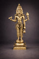 AONA Brass Brahma Standing, Holding Lotus and Kamandal Sculpture