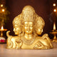 AONA Superfine Brass Trimurti Bust (Brahma–Vishnu–Mahesh) Table Accent