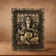 AONA Superfine Brass Ganesh panel with fine filigree front view, ornate frame and deity