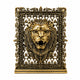 Brass Lion Face Panel mit kunstvollem Rahmen und Löwenkopf im Relief, für Armaturenbrett