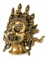 Brass Mahakaal Jambala Face Wall Hanging – Sacred Protective Mask for Home Décor (Height: 8 Inches)