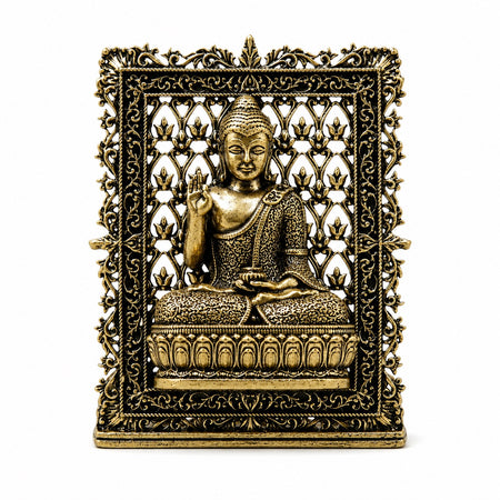 Superfine Brass Buddha Panel – Suitable for Car Dashboard with Fine Detailing (Height:3 Inches)