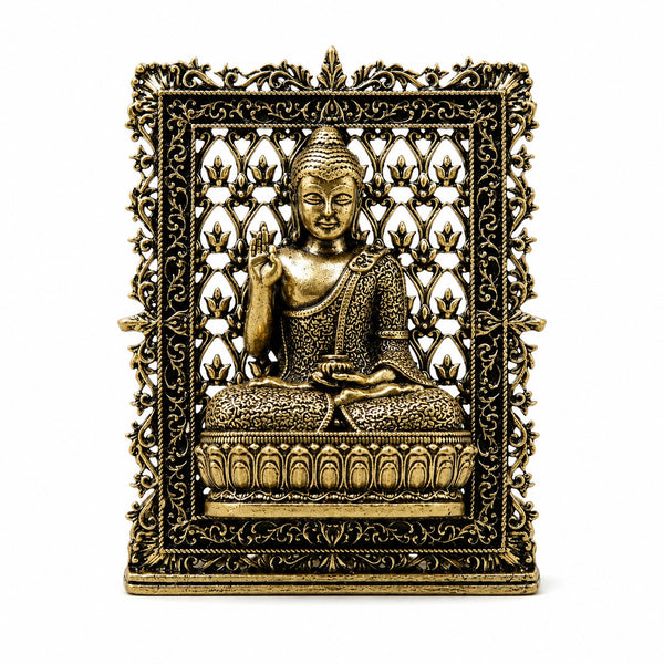 Superfine Brass Buddha Panel – Suitable for Car Dashboard with Fine Detailing (Height:3 Inches)