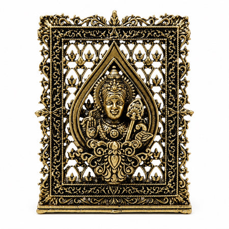Superfine Brass Kartikeya (Murugan) Panel – Suitable for Car Dashboard with Fine Detailing (Height:3 Inches)