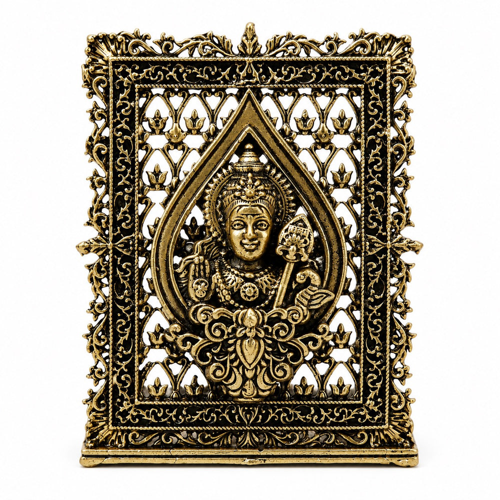 Superfine Brass Kartikeya (Murugan) Panel – Suitable for Car Dashboard with Fine Detailing (Height:3 Inches)