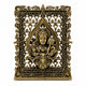 Brass Kartikeya (Murugan) panel with ornate filigree border and deity relief