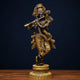 AONA Handcrafted Brass Lord Krishna in Tribhangi Posture - Large Idol