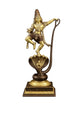 AONA Handcrafted Brass Krishna Dance on Sheshnag Sculpture with Copper & Golden Finish