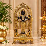 Black Finish Brass Ram Lalla Idol | Traditional Hindu God Statue for Home Temple & Décor (Height: 18 Inches)