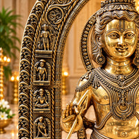 Brass Ayodhya Ram Lalla Idol | Grand Lord Ram Statue for Temple (Height: 53 Inches)