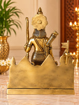 Pure Brass Standing Ram Idol | Detailed Lord Ram Statue (Height: 7.09 Inches)