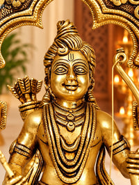 Pure Brass Standing Ram Idol | Divine Idol (Height: 14.96 Inches)