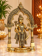 Pure Brass Standing Ram Idol | Divine Idol (Height: 14.96 Inches)
