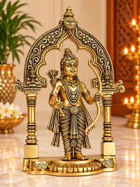 Pure Brass Standing Ram Idol | Divine Idol (Height: 14.96 Inches)