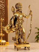 Pure Brass Ram Lalla Idol | Grand Detailed Lord Ram Statue (Height: 27 Inches)