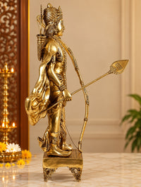 Pure Brass Ram Lalla Idol | Grand Detailed Lord Ram Statue (Height: 27 Inches)