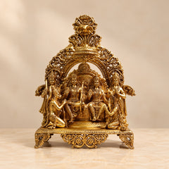 Large Brass Ram Darbar Murti | Traditional Handcrafted Brass Idol (Height: 23 Inches)