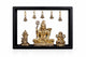 AONA Brass Lord Shiva with Kartikeya & Ganesha Idol