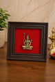 AONA Brass Lord Shiva Idol in Wooden Frame with Red Dupion Silk Background – Handmade Pooja Wall Décor 