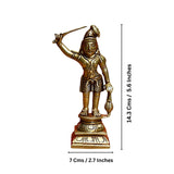 Karuppaswamy brass sculpture standing figure; 5.6 in height, 7 cm base