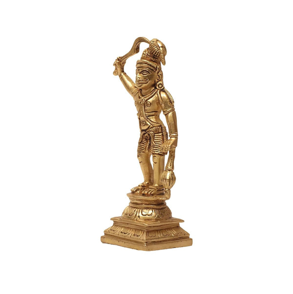 Brass Karuppaswamy Sculpture – Religious Showpiece for Temple & Home Decoration (Height:5.6 Inches) Entryway Setting