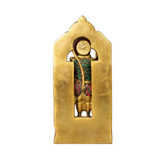 Brass Lord Hanuman Ji Standing Statue with Stonework (Height: 9 Inches)