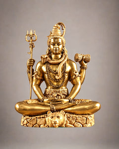 Brass Golden Superfine Lord Shiva in Dhyaan Mudra Murti (Height:6 Inches)