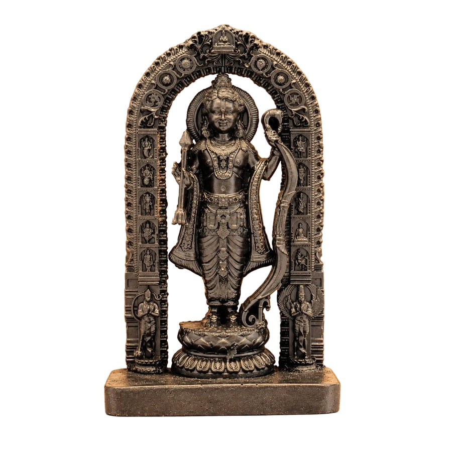 Resin Ram Lalla Idol | Traditional Ram Lalla Statue for Home & Temple Décor (Height: 7.2 Inches) Craft Detail