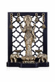 AONA Brass Gaja Lakshmi Idol with Dual Elephant Diyas & Hanging Bells