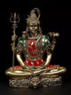 AONA Superfine Brass Sitting Four Armed Lord Shiva Murti 