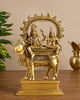 ￼Brass Shiv Parvati seated on Nandi Bhagwan (Height:9 Inches)