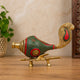 Decorative Brass Conch (Shankh) with Stand and Stonework (Height: 9 Inches)