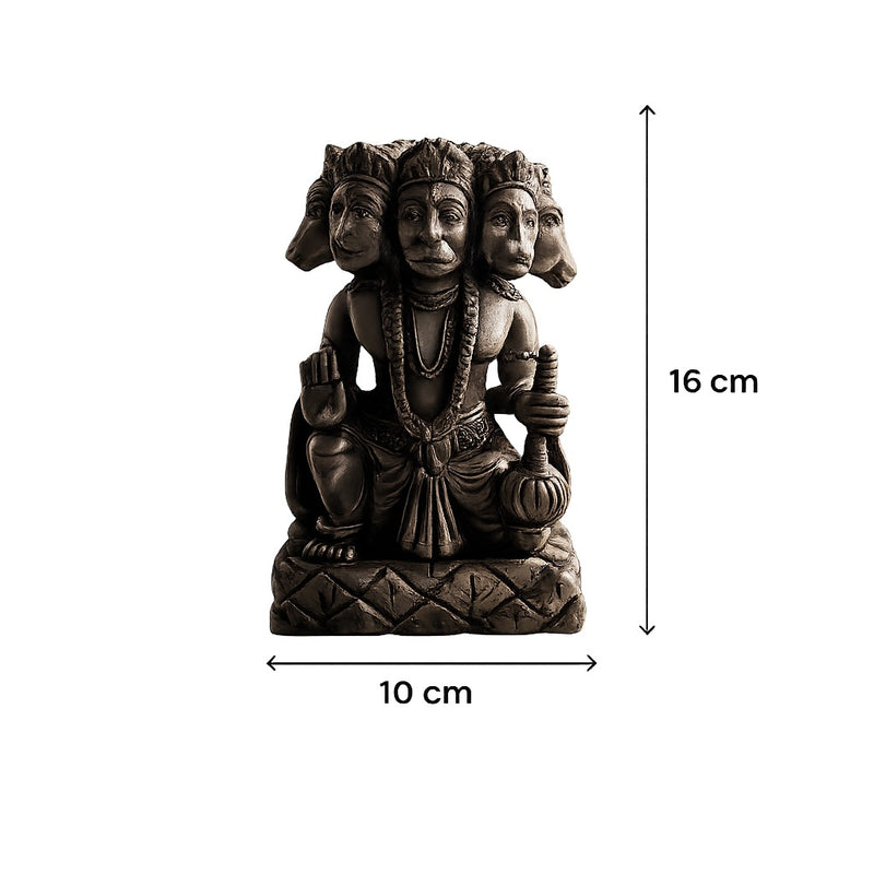 Karungali Panchamukhi Hanuman Idol (Height: 6.3 Inches)