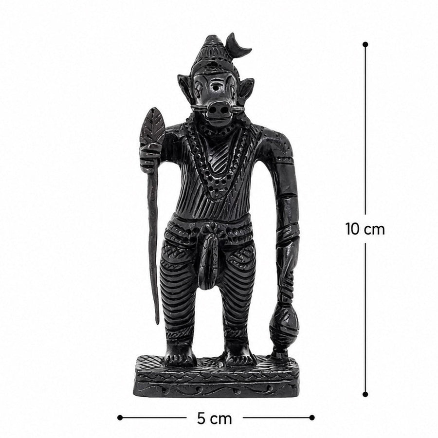Handcrafted Karungali Varaha Swamy Idol – Ebony Wood Craft Detail