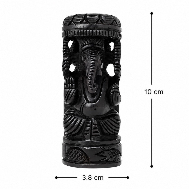 Sacred Karungali Lord Ganesha Statue with Crown