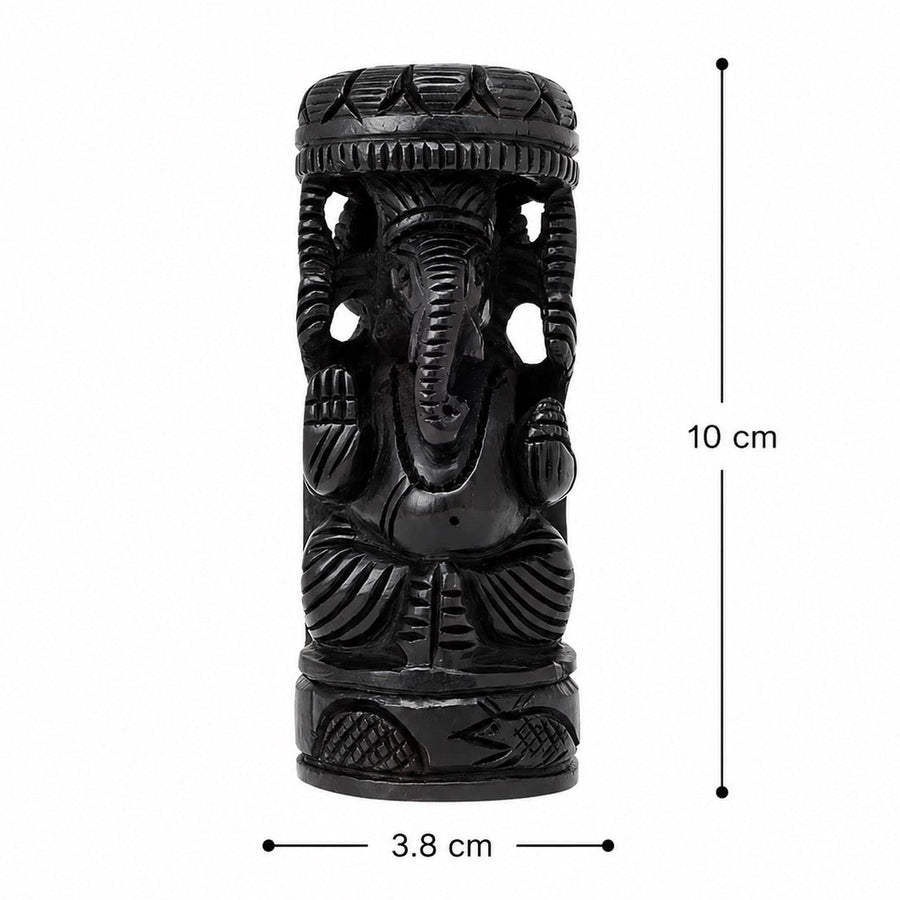 Sacred Karungali Lord Ganesha Statue with Crown Craft Detail