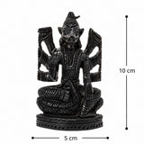 Black Varahi Amman figurine, seated pose, 5 cm wide, 10 cm tall