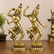 AONA Brass Shiva Parvati Dance Form Idol with Smooth Golden Finish