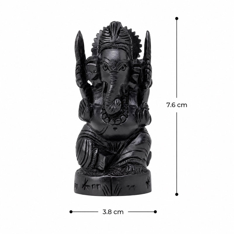 Divine Lord Ganesha Idol in Premium Karungali (Ebony Wood)