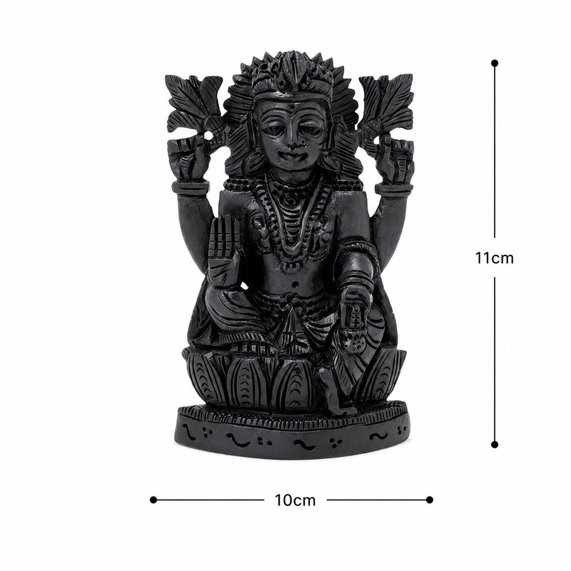 Sacred Karungali Lakshmi Ji Statue with Lotus Pedestal