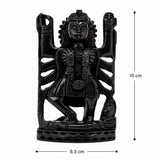 Dark carved deity idol figurine, 10 cm tall and 6.3 cm wide