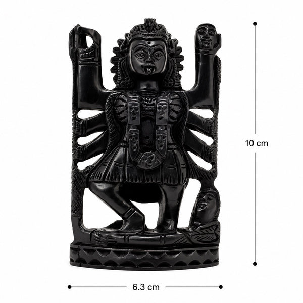 Divine Kali Devi Idol in Karungali Wood Entryway Setting