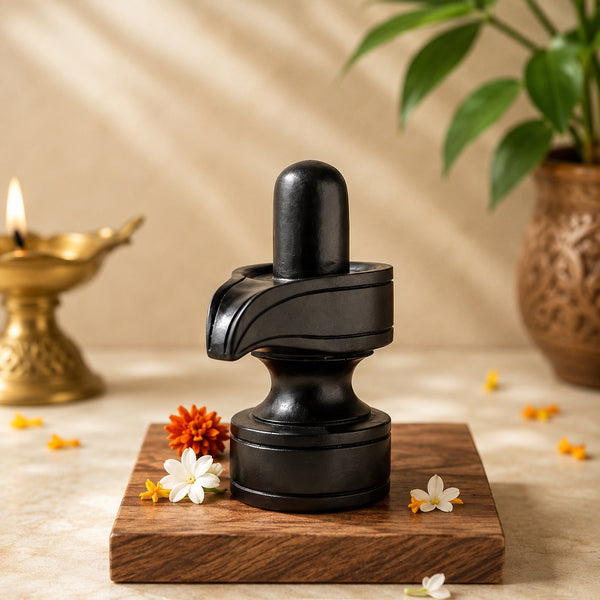 Sacred Karungali Shivling Idol – Natural Ebony Wood (Height: 2.3 Inches)