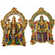 Brass Lord Venkateshwara Tirupati Balaji & Goddess Padmavathi Thayar Wall Hanging (Height: 26 Inches)