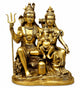 Exquisite Pure Brass Shiv Parivar Idol for Home & Temple (Height: 25 Inches)