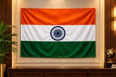 Premium Velvet Indian National Flag for Ceremonial, Office & Institutional Display (Height: 36 Inches)